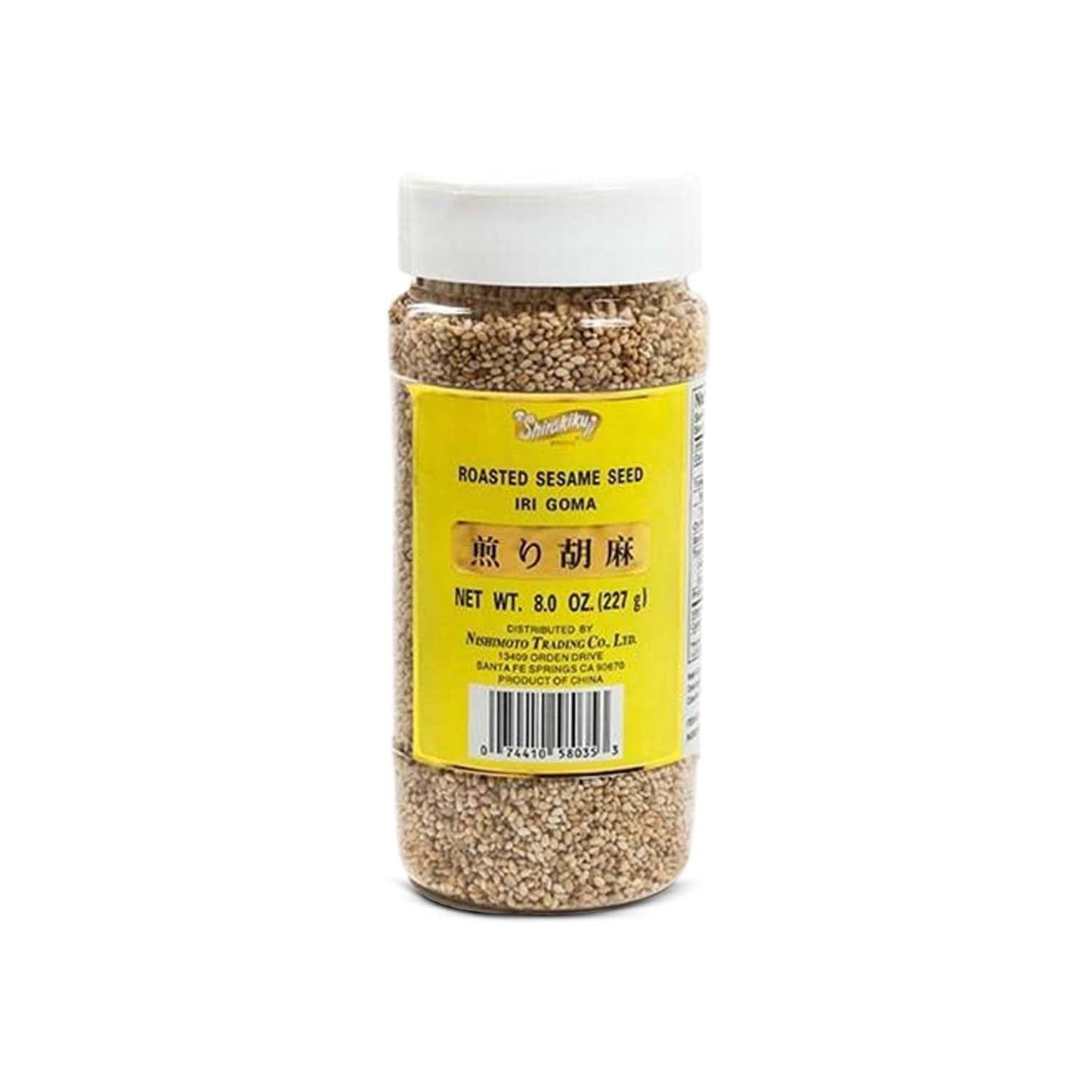 Shirakiku Roasted Sesame Seeds (IRI GOMA) | Perfect for Salad, Sushi, and Noodles Topping | Toasted Sesame Seeds with an Enticing Aroma, Flavor, and Crunch, 8 Oz - (Pack of 1)