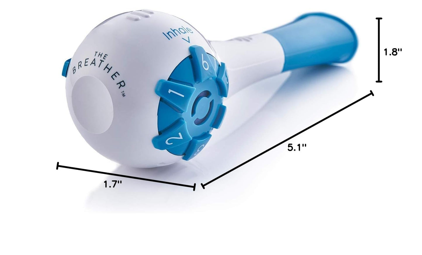 THE BREATHER │ Natural Breathing Exerciser Trainer For Drug-Free Respiratory Therapy │ Breathe Easier with Stronger Lungs │ Guided Mobile Training App Included