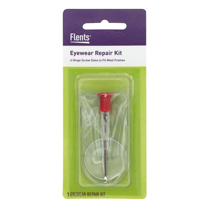 Flents Eyeglass Repair Tool Kit with Small Screwdriver, Eyeglass Screws, Magnifying Glass, Screw Guide, & Storage Pouch, Universal Eyeglass Repair Kit for Fixing Broken Reading Glasses, & Sunglasses