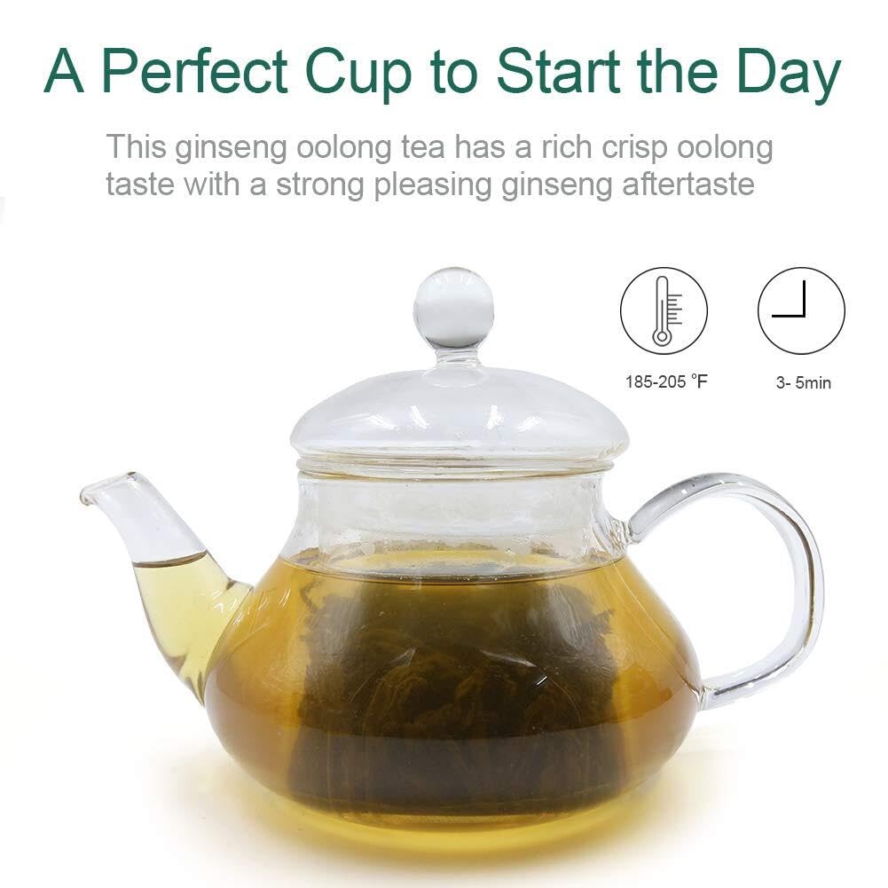 FullChea - Ginseng Oolong Tea - Oolong Tea Loose Leaf - Imperial Ginseng Tea - Natural Ren Shen with Unique Aroma and Taste 4oz / 113g