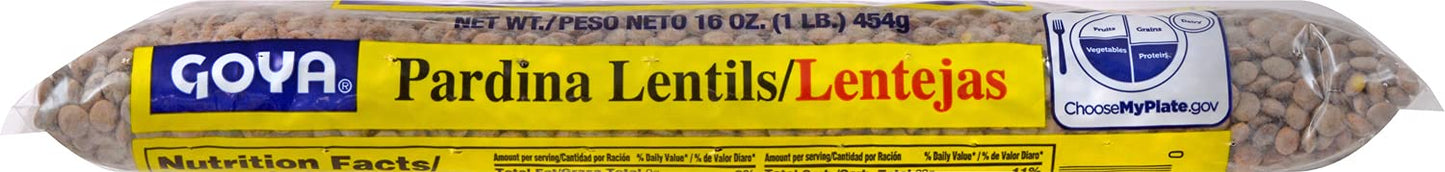 Goya Foods Pardina Lentils, Dry, 16 Ounce (Pack of 24)