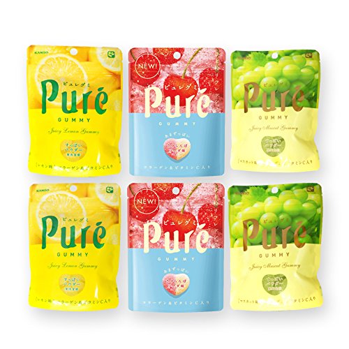 Japanese Kanro Pure Gummy Candies:Fruit-flavored 1.97 Oz. (2 each)