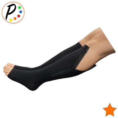 Presadee Open Toe 15-20 mmHg Moderate Compression Leg Calf Swelling Zipper Sock
