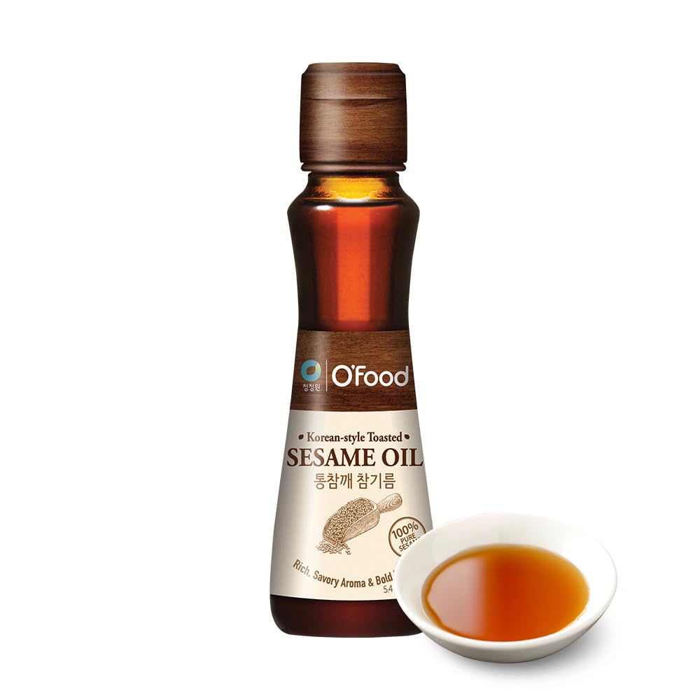 Premium Sesame Oil -100% Pure Toasted Sesame Seed Oil | Korean-Style Rich & Nutty Flavor | Asian Cooking Oil for Stir Fry, Noodles, Dressing & Drizzle - O’food