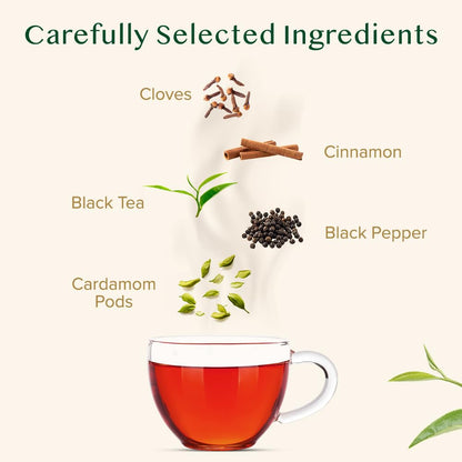 VAHDAM Masala Chai Tea - Loose Leaf 170+ Cups (340g/12oz) Blend of Black Tea with Cinnamon, Cardamom, Cloves & Black Pepper | Vacuum Sealed Pack