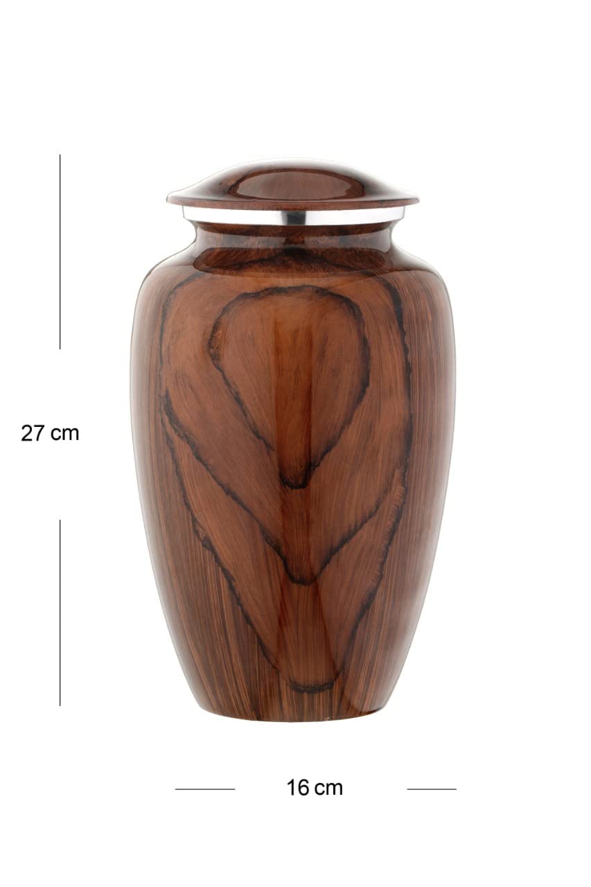 Bold & Divine Wood Grain Cremation Urn for Human Ashes - Elegant Large Memorial Cremation Urn for Human Ashes - Perfect Tribute for Loved Ones - Male Female Man or Woman (Red Cherry Wood, Large)