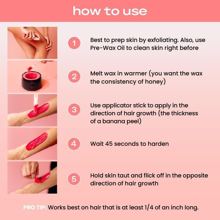 KoluaWax Premium Waxing Kit for Women - Beginner Friendly - Complete Wax Kit that includes 14oz of Wax Beads, Applicator, Pre and Post Care, Suitable for Sensitive Skin (Black)