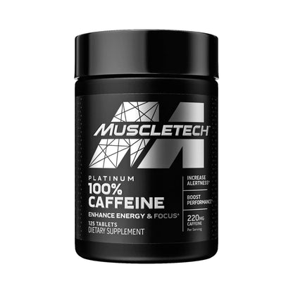 MuscleTech Caffeine Pills, Energy Supplements, Pre Workout Mental Focus + Energy Supplement, 220mg of 100% Pure Caffeine, Sports Nutrition Endurance, 125 Count Packaging May Vary