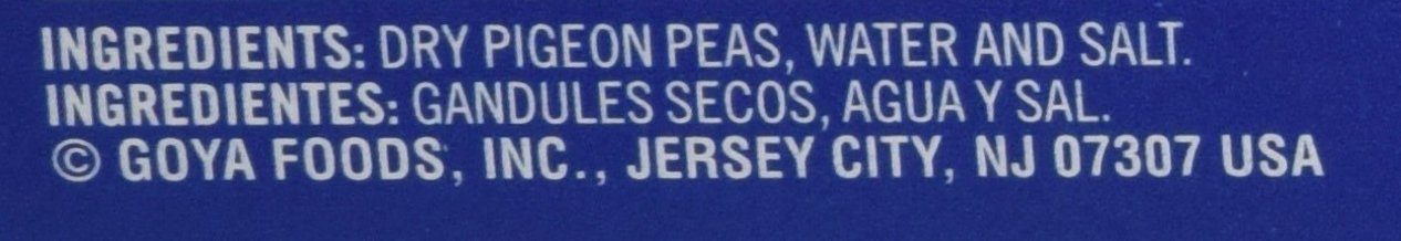 6 Cans of Goya Dry Pigeon Peas 15.5oz can (Gandules Secos en Lata 439gr.) (6 Latas)