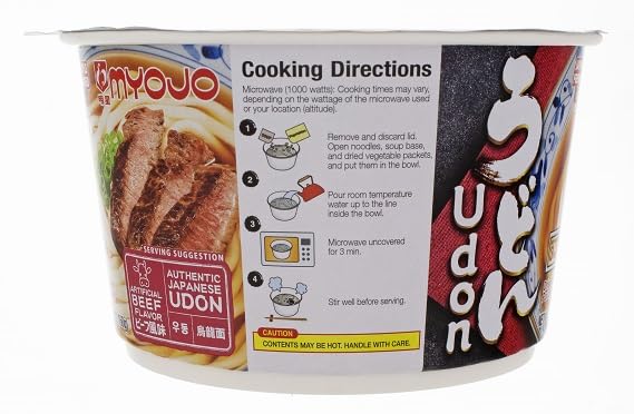 Myojo Bowl Flavored Udon Noodles, Beef, 5.6 Ounce (Pack of 6)