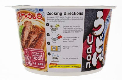 Myojo Bowl Flavored Udon Noodles, Beef, 5.6 Ounce (Pack of 6)