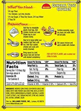 Sunbird General Tso's Chicken Seasoning Mix, 1.14 Ounce Packet (Pack of 10)