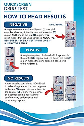 Quickscreen Cocaine Drug Test - Single Panel Urine Test Strips for Cocaine Test, Easy to Use Rapid Cocaine Drug Test Kit, 300 ng/mL Cutt-Off Level Cocaine Test Strips 9072T (Pack of 5)