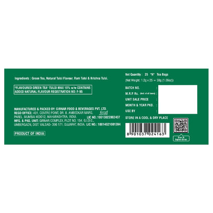 Girnar Green Tea With Tulsi (Basil Leaves) (36 Tea Bag)