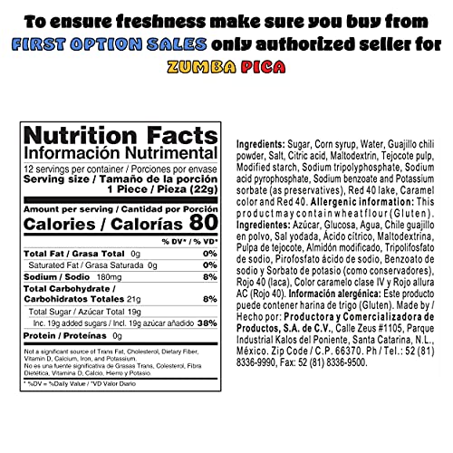 Zumba Rica Chilito Chili Powder Lollipop 12pcs - Lollipops with Chili Powder Cover with Caramel - Mexican Lollipop – Chili Powder Candy - Mexican Suckers with Chili Powder - Mexican Candy