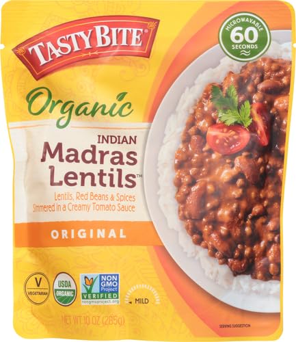 Tasty Bite Organic Madras Lentils, 10 Ounce, Ready to Eat, Microwavable Entree, Vegetarian