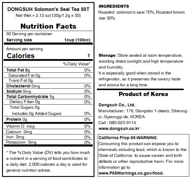 Dong Suh Korean Tea (50 Bags) (Solomon's Seal Tea)