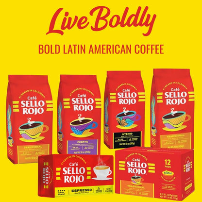 Sello Rojo Tradicional Medium Roast Ground Coffee, 10 oz