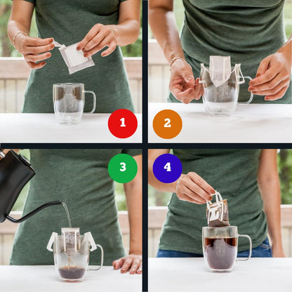 Tribo Coffee Single-Serve Portable Pour Over Drip Coffee - Variety - 10 Servings (Light, Medium & Med-Dark Roasts)