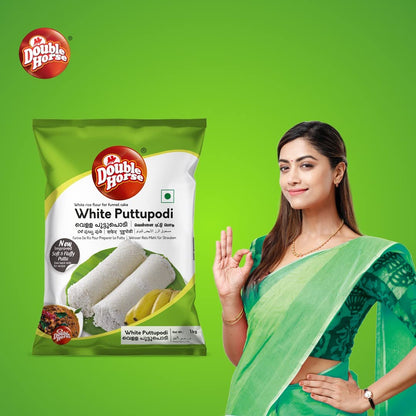 Double Horse White Puttu Podi 1 kg (Pack of 1)