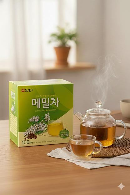 Damtuh Tartary Buckwheat Tea – Nutty & Refreshing Herbal Tea, Caffeine-Free, 50 Tea Bags (1.5g each)
