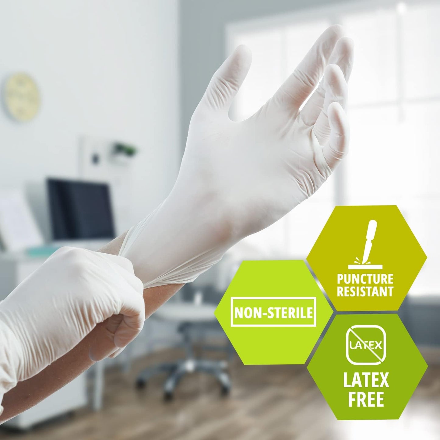 MED PRIDE Medical Latex Examination Gloves (X-Large, 100-Count) Ultra-Strong 5 mil Thick, Disposable Powder-Free Gloves for Healthcare & Food Handling Use