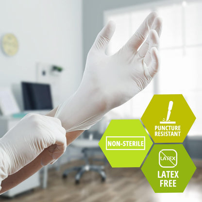 MED PRIDE Medical Latex Examination Gloves (X-Large, 100-Count) Ultra-Strong 5 mil Thick, Disposable Powder-Free Gloves for Healthcare & Food Handling Use
