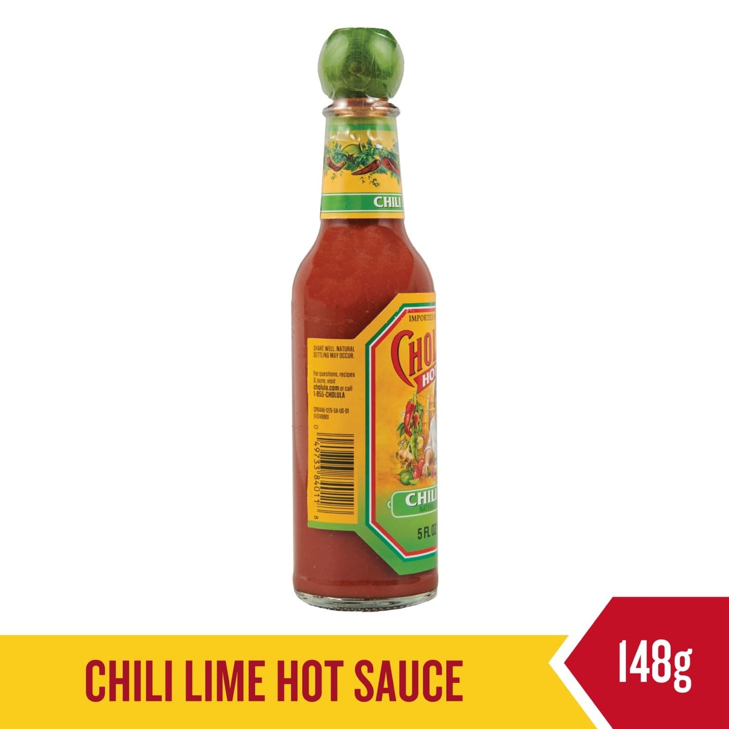 CHOLULA SAUCE HOT CHILI LIME, 5 OZ
