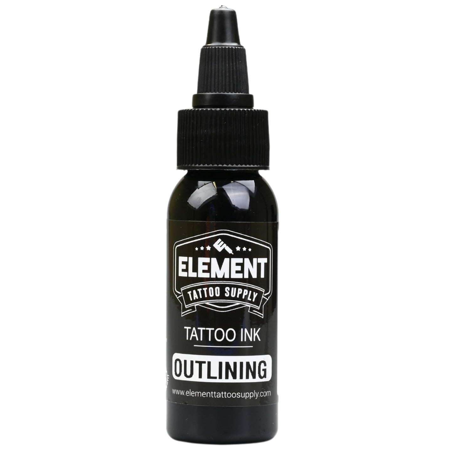 Element Tattoo Supply Nighthawk Black Tattoo Ink - Permanent Solid Black Color for Outlining, Shading & Blending, Professional Grade, Vegan, Non-Toxic & Safe for Human Skin, 1 oz Bottle