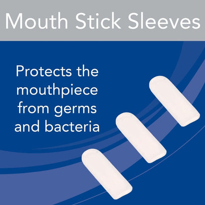 Sammons Preston Mouth Stick Sleeves, Package of 4 Sleeves Fit 14", 16", and 18" Mouth Stick Wands, Cover Mouthpiece for Sanitary Use, Fit Both Adult and Pediatric Sticks