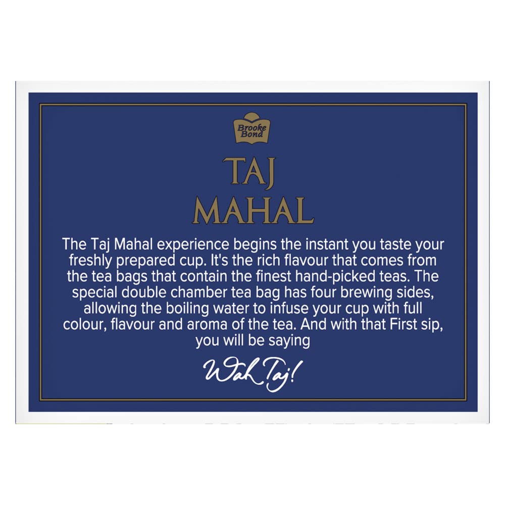 Taj Mahal Brooke Bond Leaf 25n Tea Bags 50 Grams