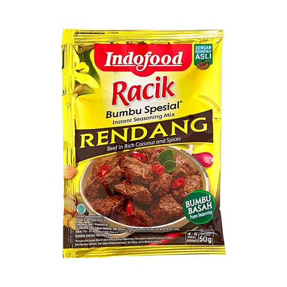 Indofood Rendang - Beef in Chili & Coconut Seasoning, 50 Gram (Pack of 4)