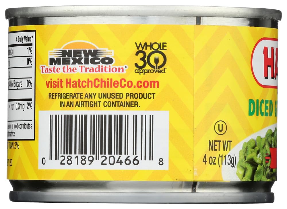 Hatch Hot Diced Green Chiles 4oz 12 pack