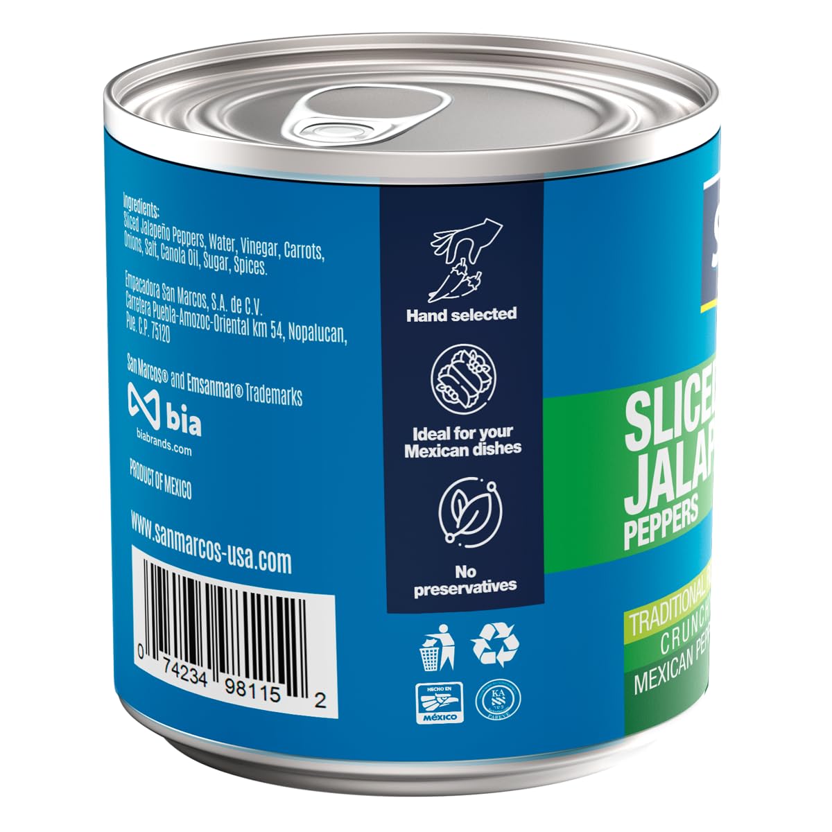 San Marcos Sliced Jalapeno Peppers, 7 Ounce