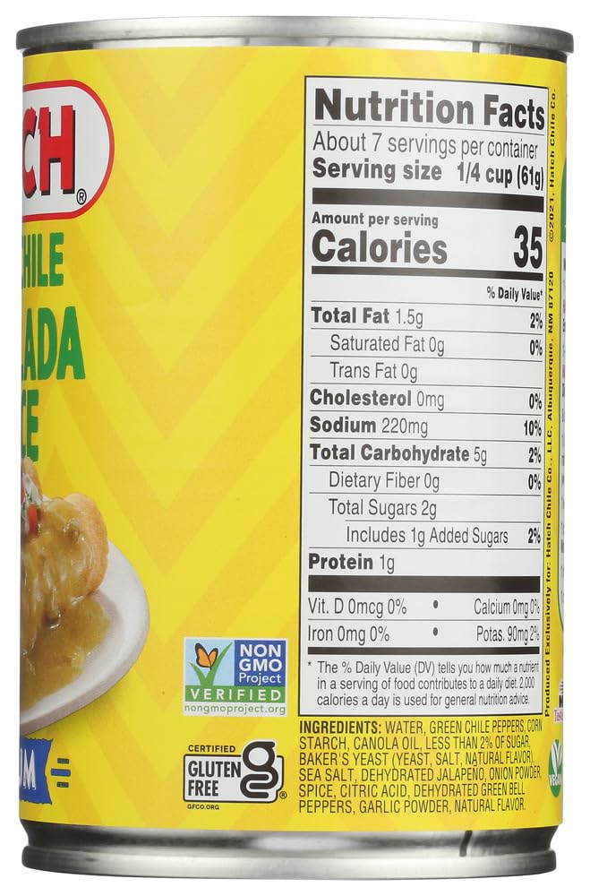 Hatch Green Chili Enchilada Sauce Medium, 15 -Oz. (Pack of 6)