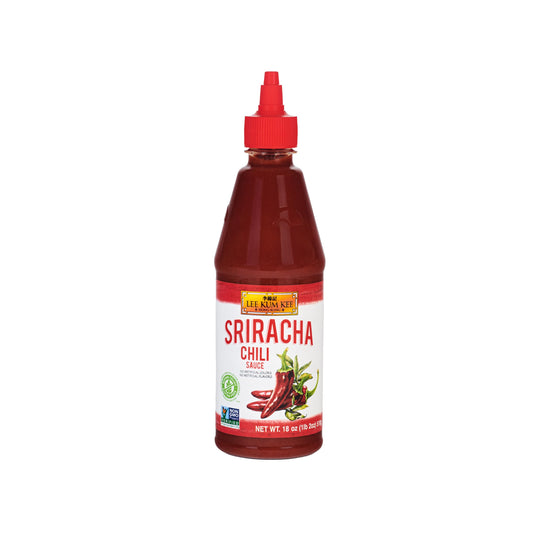 Lee Kum Kee Sriracha Chili Sauce Plastic Bottle (18 oz - 1 Pack), Gluten Free, Non-GMO, Vegan, Spicy, Hot and Sweet with a Hint of Garlic, Perfect for Stir-Fries, Dipping Sauces, Drizzling, Noodles, Marinades, and Dumplings