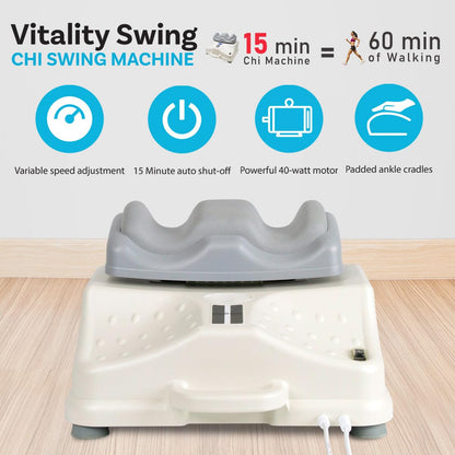 Daiwa Felicity U.S. JACLEAN Chi Vitalizer Swing Machine USJ-106 Deluxe Vitality Exerciser Variable Speed, White