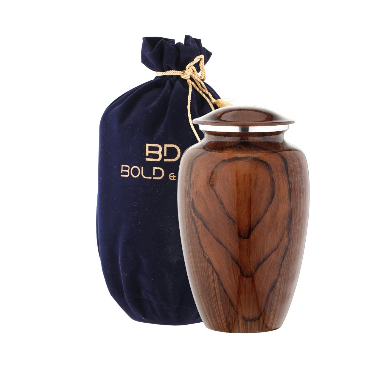 Bold & Divine Wood Grain Cremation Urn for Human Ashes - Elegant Large Memorial Cremation Urn for Human Ashes - Perfect Tribute for Loved Ones - Male Female Man or Woman (Red Cherry Wood, Large)