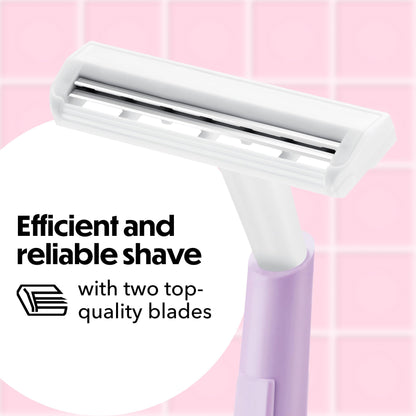 BIC Silky Touch Women's Disposable Razors, With 2 Blades, Pretty Pastel Razor Handles, 40 Count Value Pack of Shaving Razors