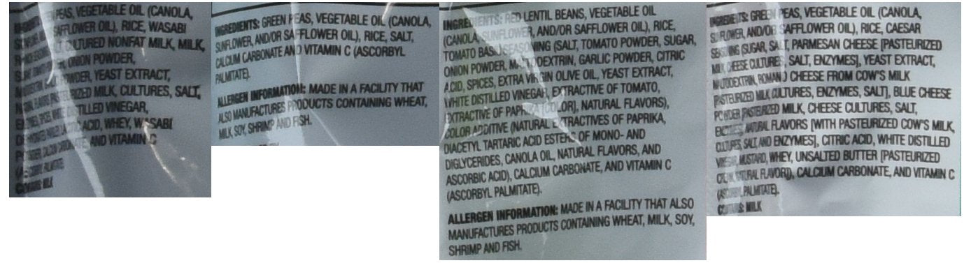 Calbee Snapea Crisps Harvest Snaps ~ Variety Pack ~ Caesar, Wasabi Ranch, Tomato Basil & Lightly Salted