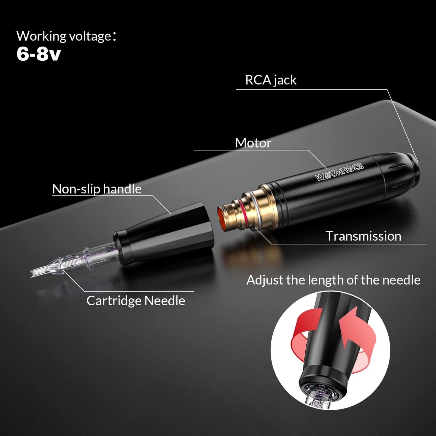 Tattoo Gun Kit Cartridge Tattoo Machine Kit Tattoo Kit Tattoo Pen for Beginners Rotary Tattoo Pen Type Machine Complete Tattoo Supplies WTK070