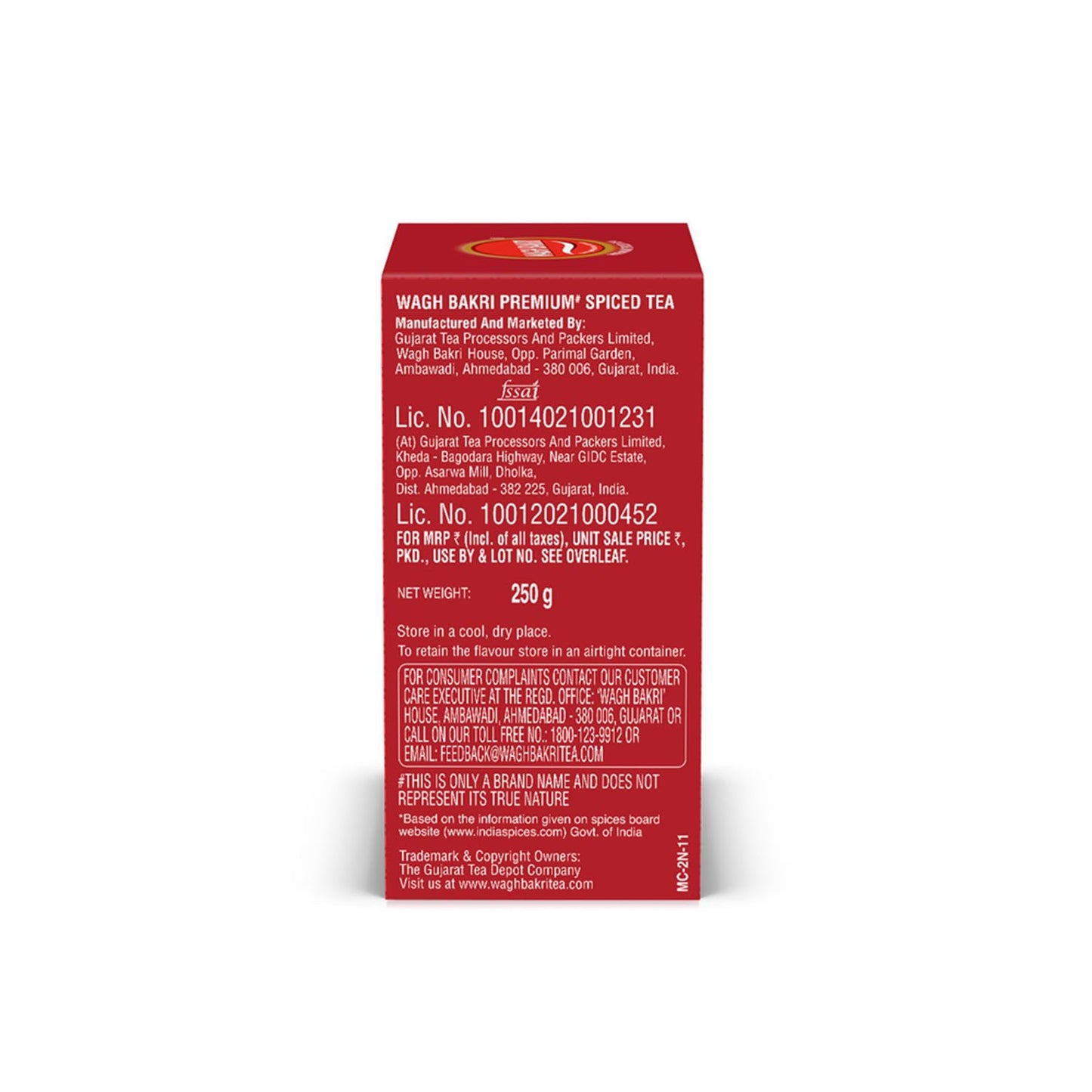 Wagh Bakri Masala Chai Spiced Tea - 250g Unique Blend of 7 Refreshing Spices