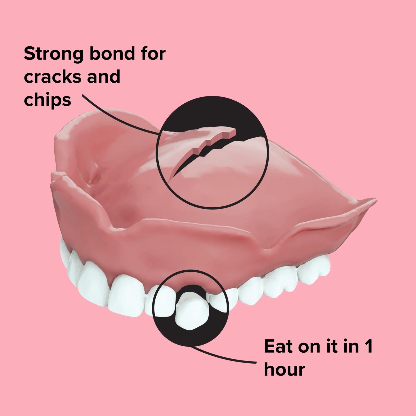 Dentemp Repair Kit - Repair-It Advanced Formula Denture Repair Kit - Repairs Broken Dentures, Mends Cracks and Replace Loose Teeth