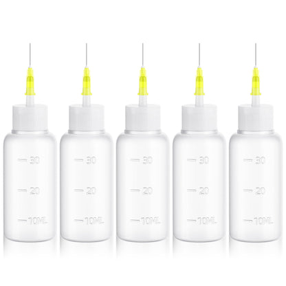 FJNATINH 30cc Needle Tip Glue Squeeze Bottle, Precision Tips Applicator Bottles, 5 Pack
