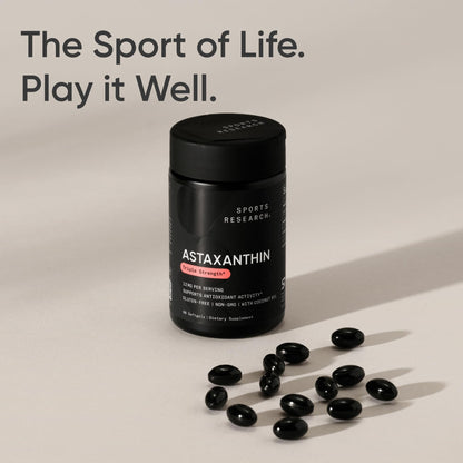 Sports Research® Triple Strength Astaxanthin 12mg - Antioxidant Supplement for Skin & Eye Health Support* - Soy Free · Non-GMO · Gluten Free - 60 Softgels