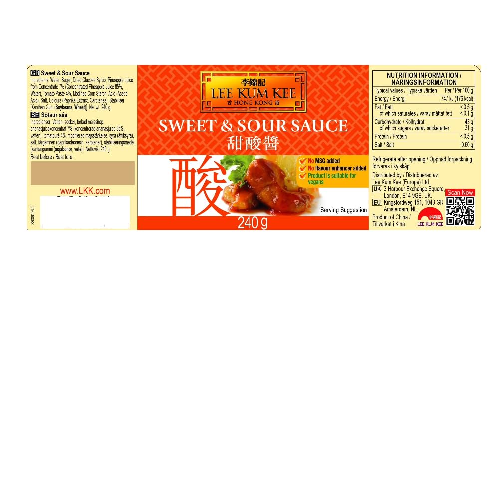 Lee Kum Kee Sauce Sweet and Sour, 8.5 oz