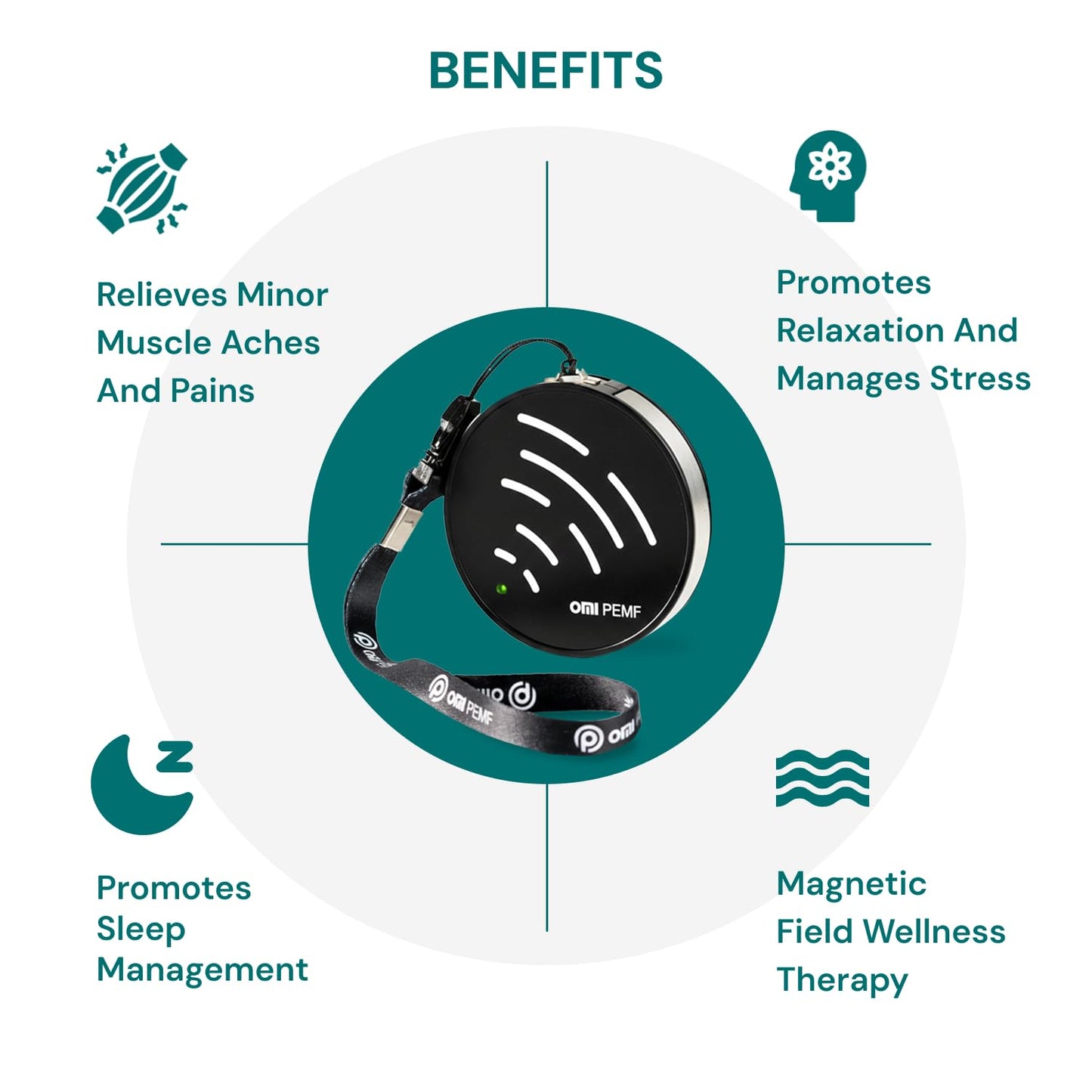 OMI Magnetic Field Therapy Mat - Full Body Mat for General Wellness, Stress, Relaxation & Boosted Energy Levels, Magnetic Field Therapy with Controller & Portable Medallion Device