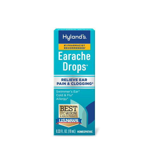Hyland's Earache Drops, Natural Relief of Swimmer's Ear, Cold and Flu, Allergy Symptoms, Ages 4 and up, Day and Night, 0.33 Fl Oz