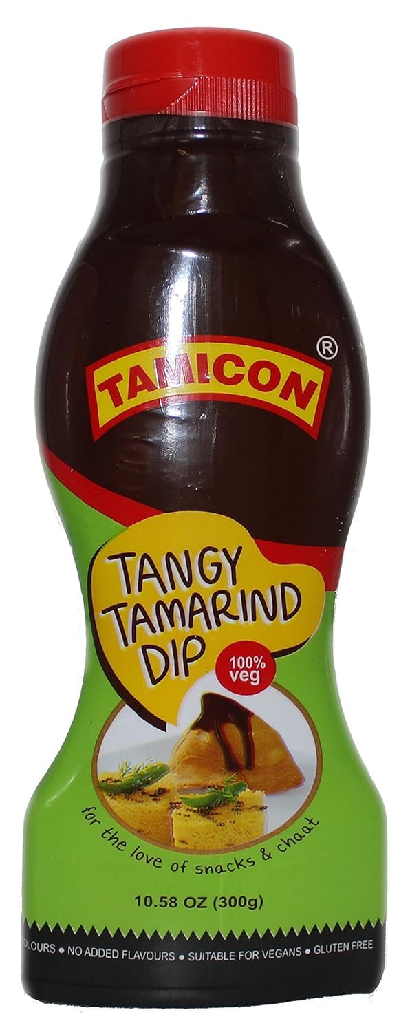Tamicon Tangy Tamarind Dip | Rich and Zesty Imli Sauce | Gourmet Tamarind Sauce for Delicious Dipping | Perfect for Snacking, Parties & Family Gatherings | 10.58 Oz/300gm
