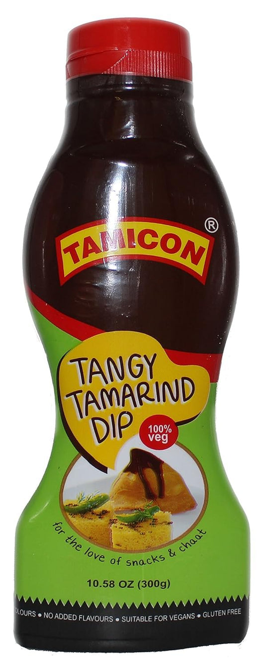 Tamicon Tangy Tamarind Dip | Rich and Zesty Imli Sauce | Gourmet Tamarind Sauce for Delicious Dipping | Perfect for Snacking, Parties & Family Gatherings | 10.58 Oz/300gm